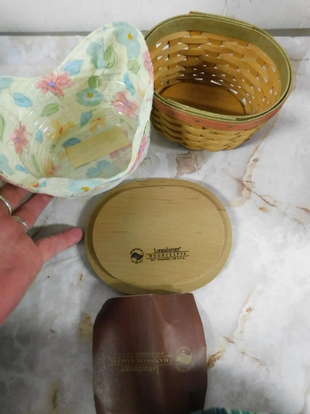 Longaberger 2008 Mother's Day Basket Combo Protector Liner & Lid